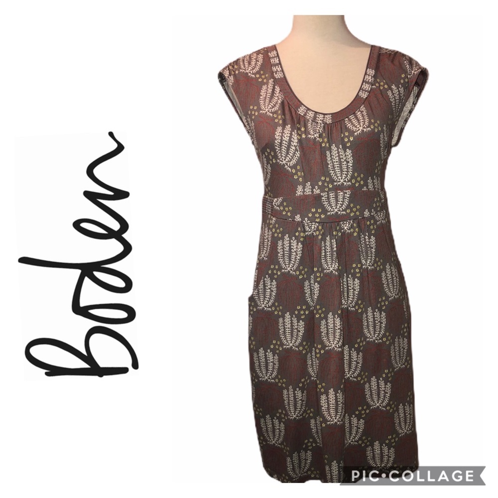 Boden Boho Pattern Pocket Dress Size 6R